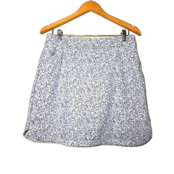 Peter Millar Golf Skort Skirt Sz Medium Blue white floral Preppy NWOT Activewear - Picture 1 of 5
